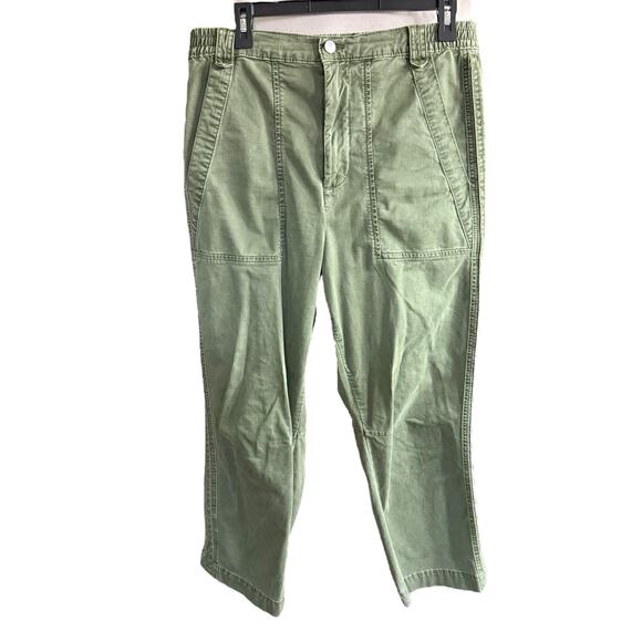Pilcro Anthropologie Women's Jeans Green Cropped Wide Leg Granola Girl Medium - Picture 1 of 11
